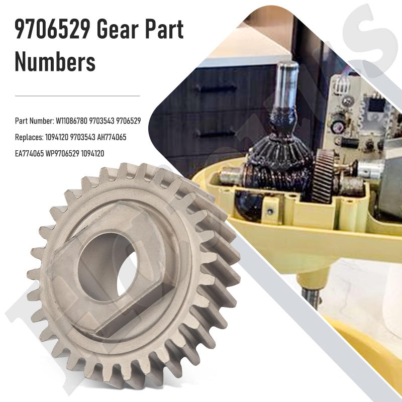 Haiouus 9706529 W11086780 Worm Gear 4oz Food Grade Grease kit Compatible With Whirlpool 5QT&6QT WP9709231, 9709231 Replacement Gear Parts with 9703445 Bearing & 9709511 Gasket and 9703680 Circlip - Image 4
